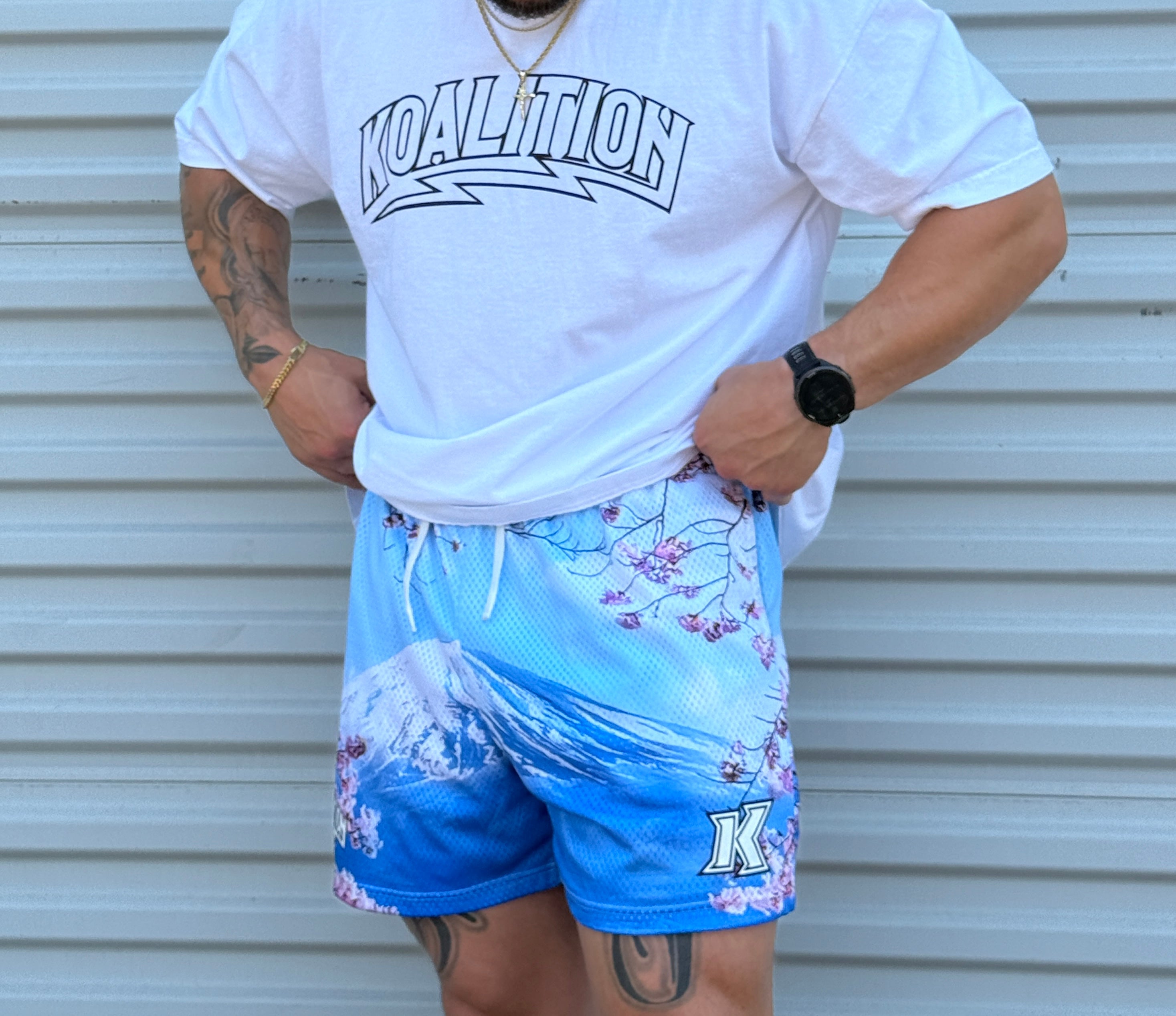 Cherry Blossom Mesh Shorts