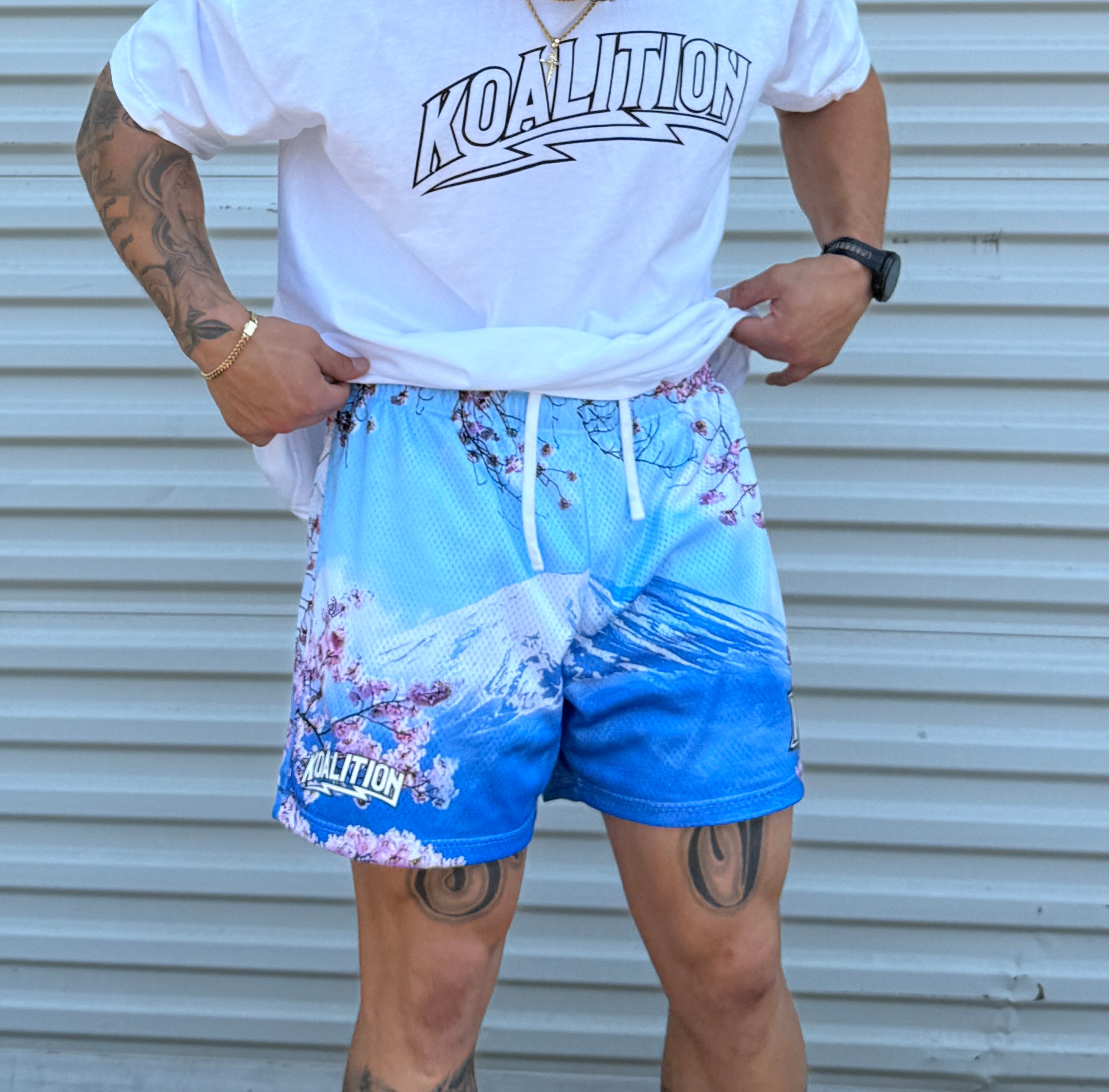 Cherry Blossom Mesh Shorts